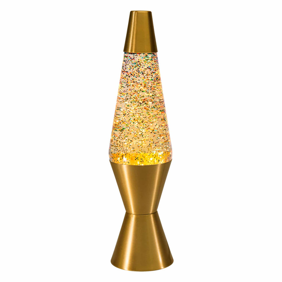 14.5″ LAVA LAMP RAINBOW GLITTER – CLEAR/GOLD M9